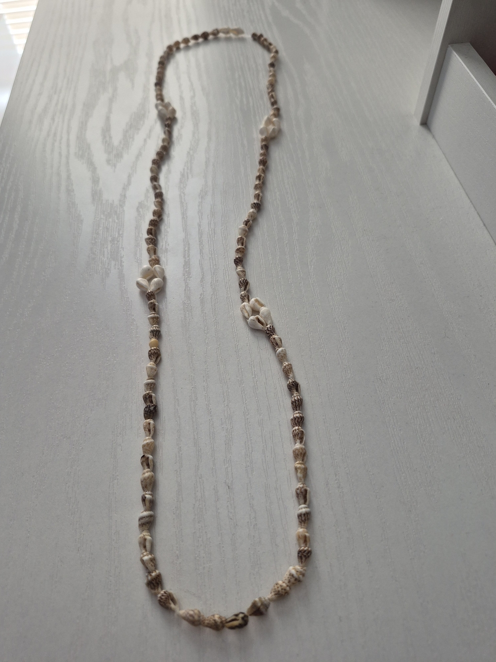Neutral Shell Bead Long Necklace - Unbranded